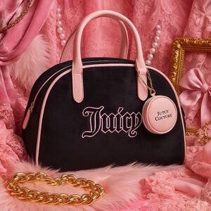 Juicy Couture “Queen of Everything” Weekender Bag NWT | Black Velour Duffle